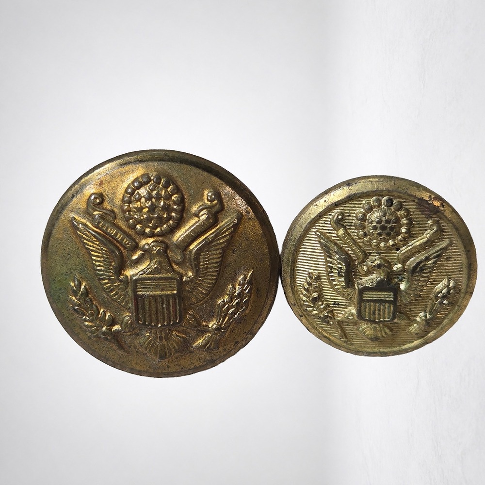 Scovill Mfg Co Uniform Buttons Unisex OS Gold Good Vintage US Eagle Great Seal
